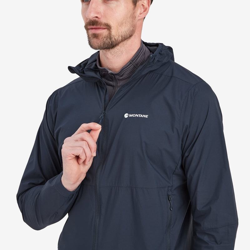 Dark Blue Men's Montane Featherlite Hooded Windproof Jackets | QHV3690ZX