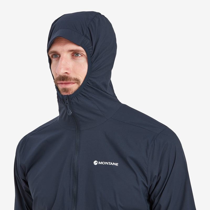 Dark Blue Men's Montane Featherlite Hooded Windproof Jackets | QHV3690ZX