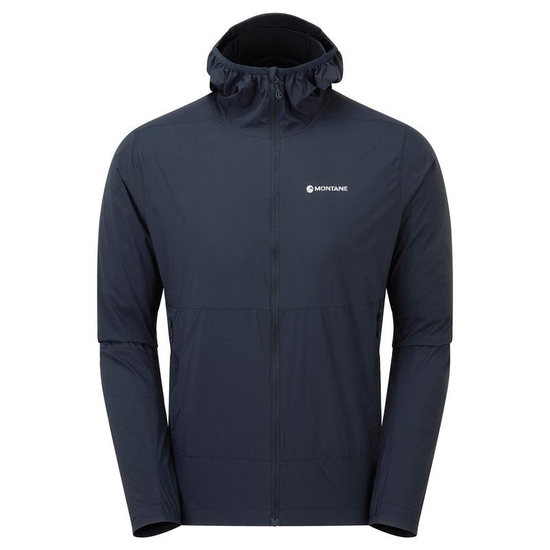 Dark Blue Men\'s Montane Featherlite Hooded Windproof Jackets | QHV3690ZX