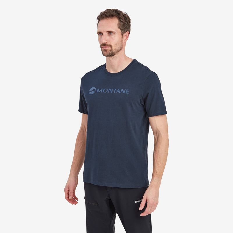 Dark Blue Men's Montane Mono Logo T Shirts | XRN5373LG