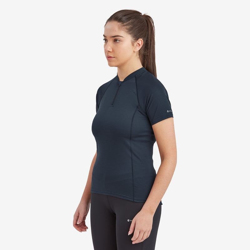 Dark Blue Women's Montane Dart Nano Zip T Shirts | EQJ2216SB