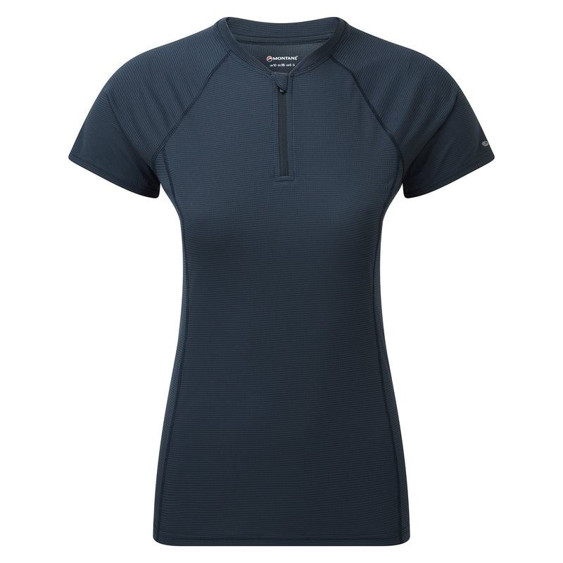 Dark Blue Women\'s Montane Dart Nano Zip T Shirts | EQJ2216SB