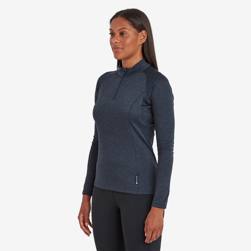 Dark Blue Women's Montane Dart Zip Neck T Shirts | XSN8260JV