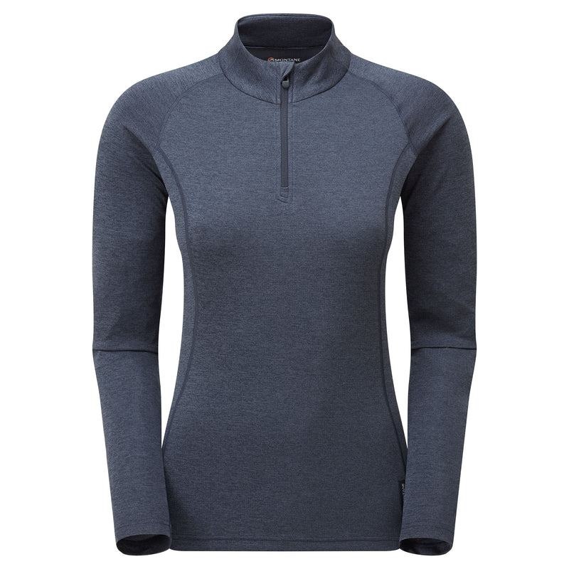 Dark Blue Women\'s Montane Dart Zip Neck T Shirts | XSN8260JV