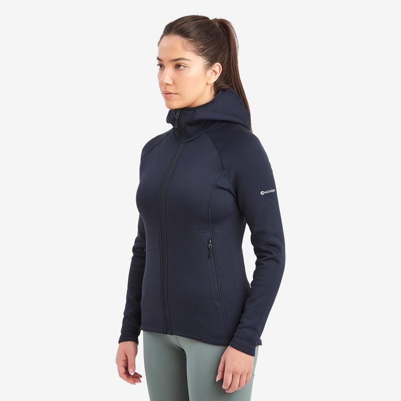 Dark Blue Women's Montane Fury Hooded Fleece Jackets | GZJ5330WS