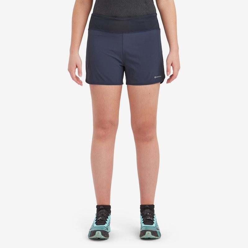 Dark Blue Women's Montane Slipstream Twin Skin Trail Running Shorts | UVT97100IG