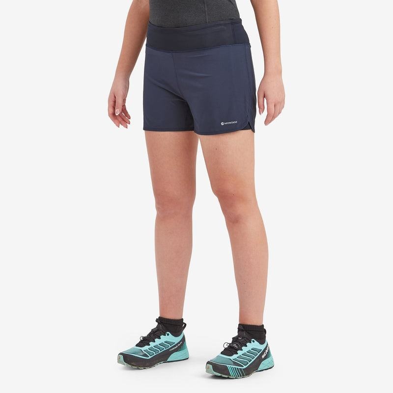 Dark Blue Women's Montane Slipstream Twin Skin Trail Running Shorts | UVT97100IG