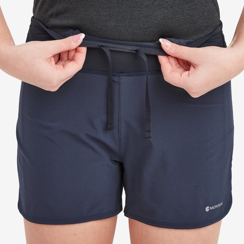 Dark Blue Women's Montane Slipstream Twin Skin Trail Running Shorts | UVT97100IG