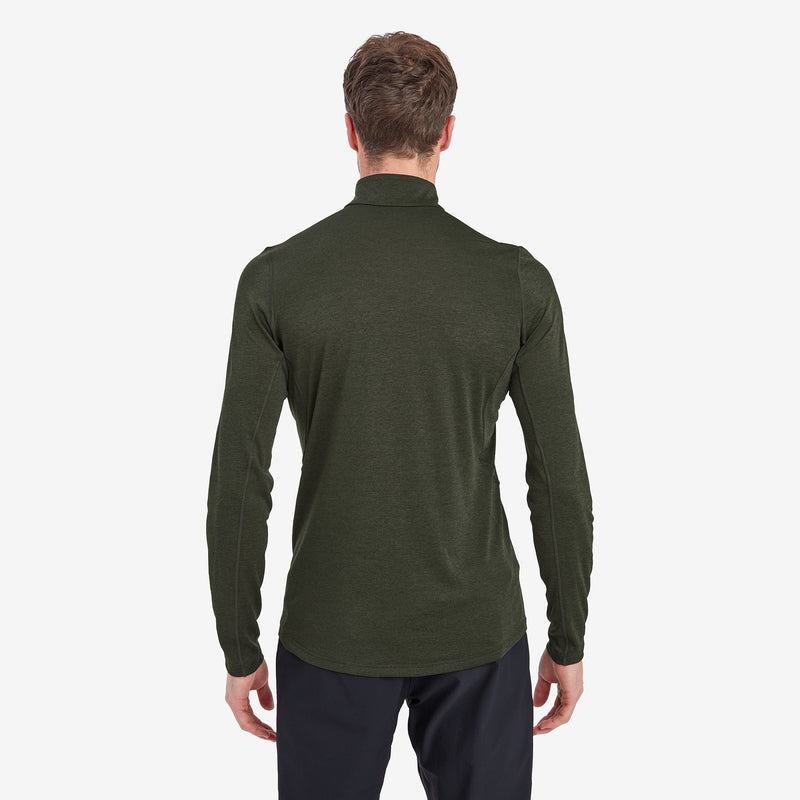 Dark Green Men's Montane Dart Zip Neck T Shirts | EAN6493OZ