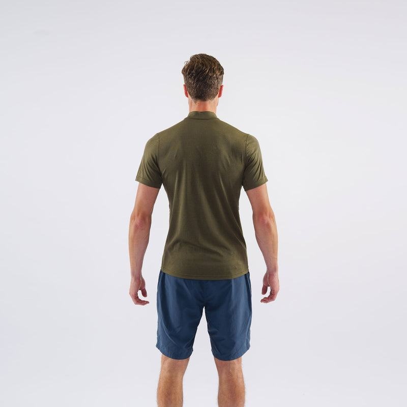 Dark Green Men's Montane Dart Zip T Shirts | CZF7478QZ