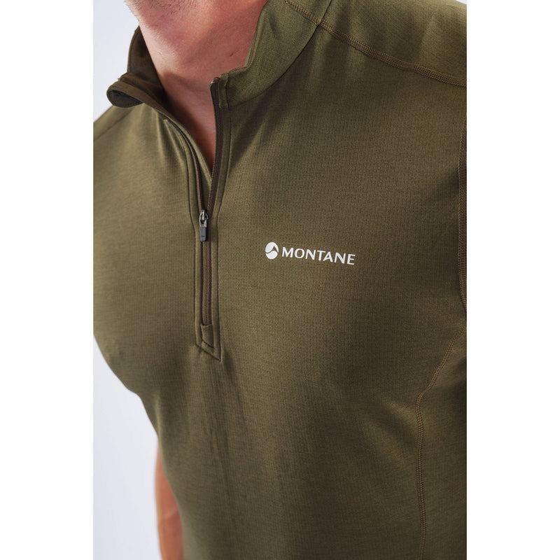 Dark Green Men's Montane Dart Zip T Shirts | CZF7478QZ