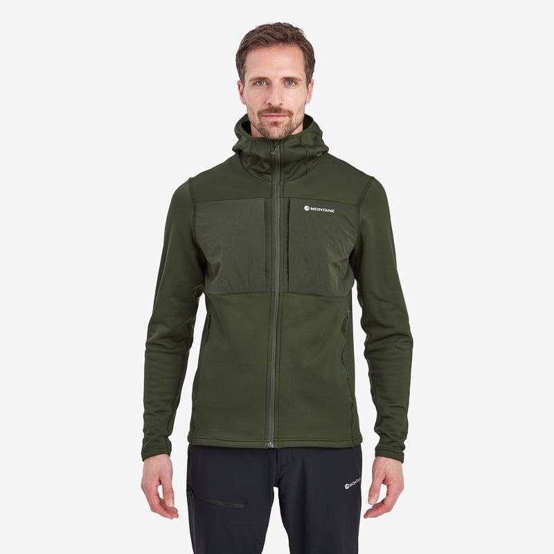 Dark Green Men's Montane Fury XT Hooded Fleece Jackets | HIF6457AK