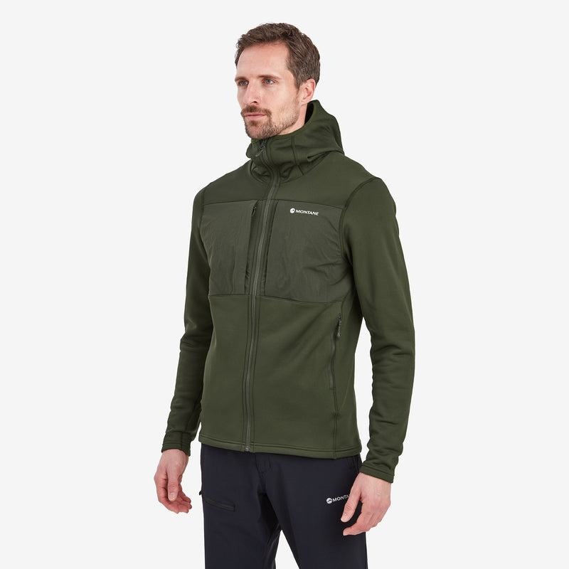 Dark Green Men's Montane Fury XT Hooded Fleece Jackets | HIF6457AK