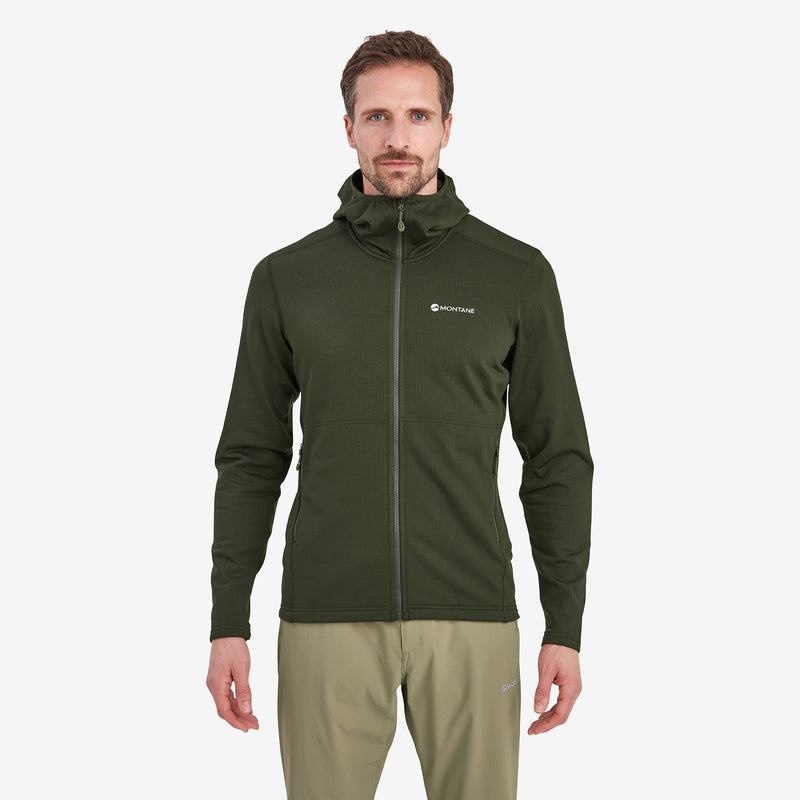 Dark Green Men's Montane Protium Hooded Fleece Jackets | PZC3173JG