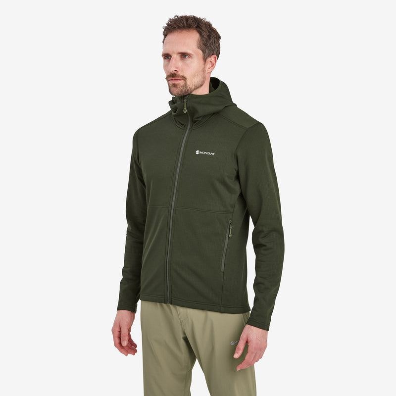 Dark Green Men's Montane Protium Hooded Fleece Jackets | PZC3173JG