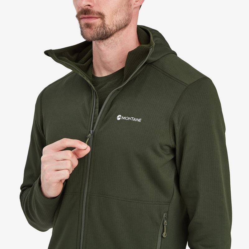 Dark Green Men's Montane Protium Hooded Fleece Jackets | PZC3173JG