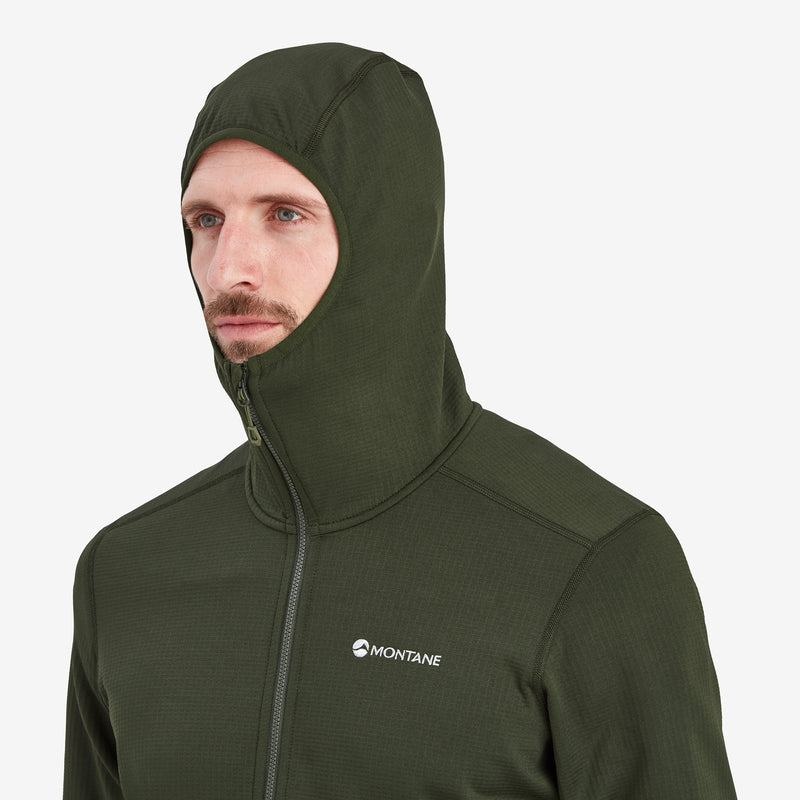 Dark Green Men's Montane Protium Hooded Fleece Jackets | PZC3173JG