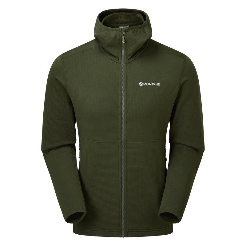 Dark Green Men\'s Montane Protium Hooded Fleece Jackets | PZC3173JG