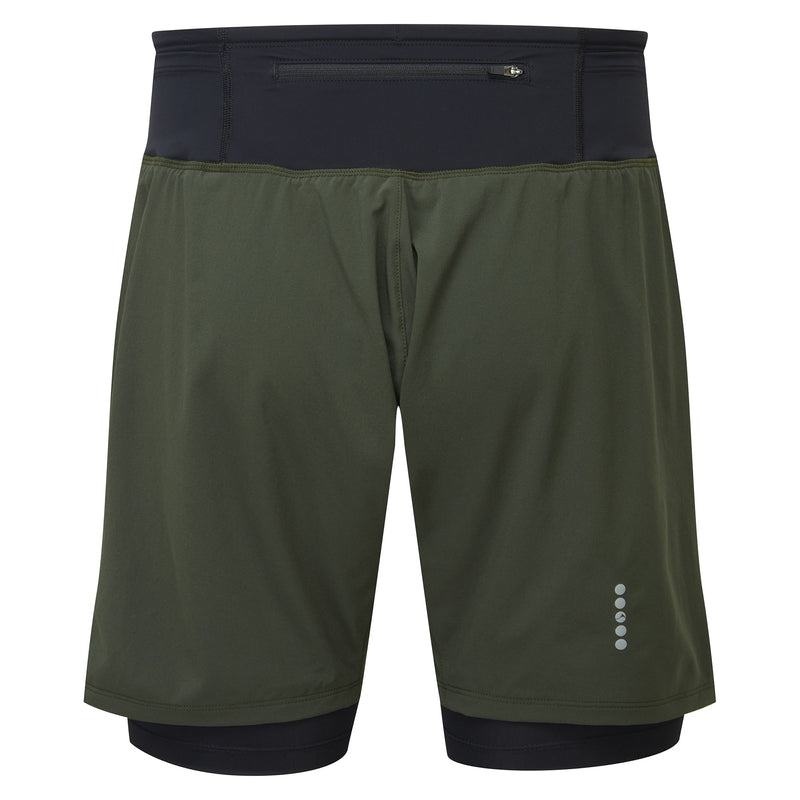 Dark Green Men's Montane Slipstream Twin Skin Running Shorts | TJY9763CM