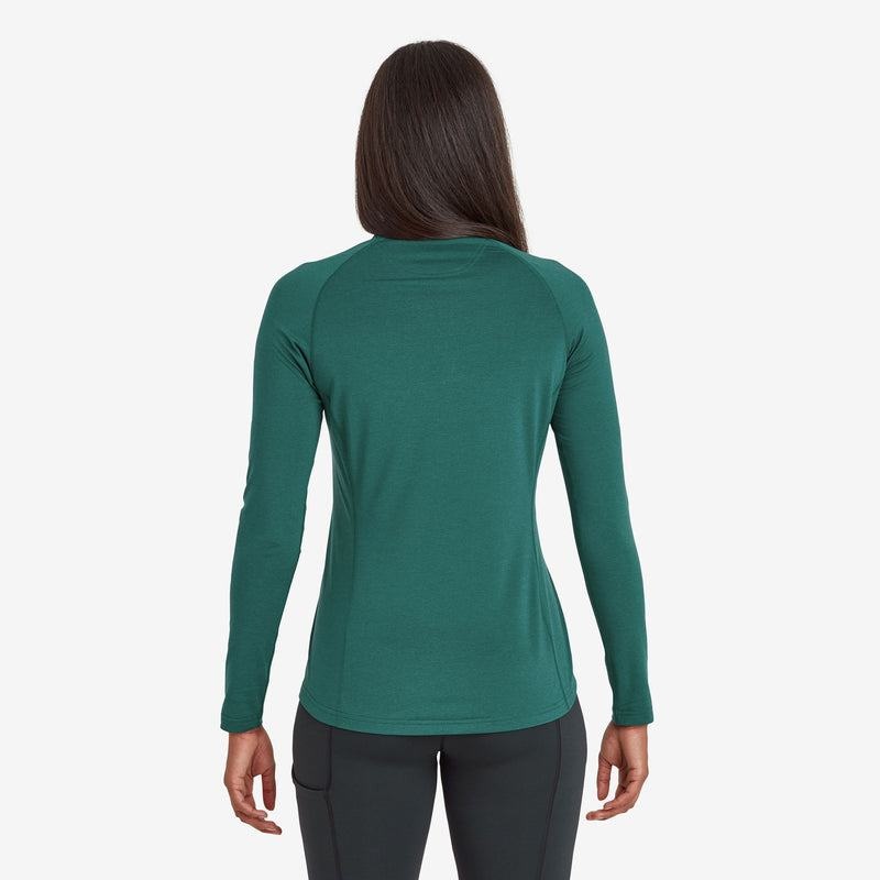 Dark Green Women's Montane Dart Thermo Zip Neck T Shirts | PEX542SO