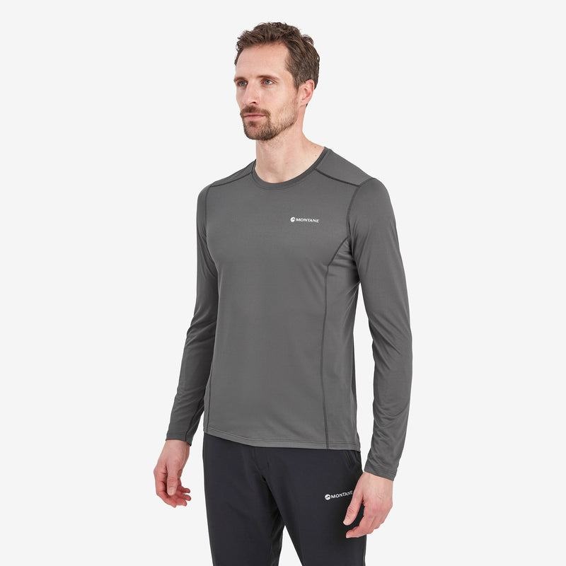 Dark Grey Men's Montane Dart Lite Long Sleeve T Shirts | ENY144FA