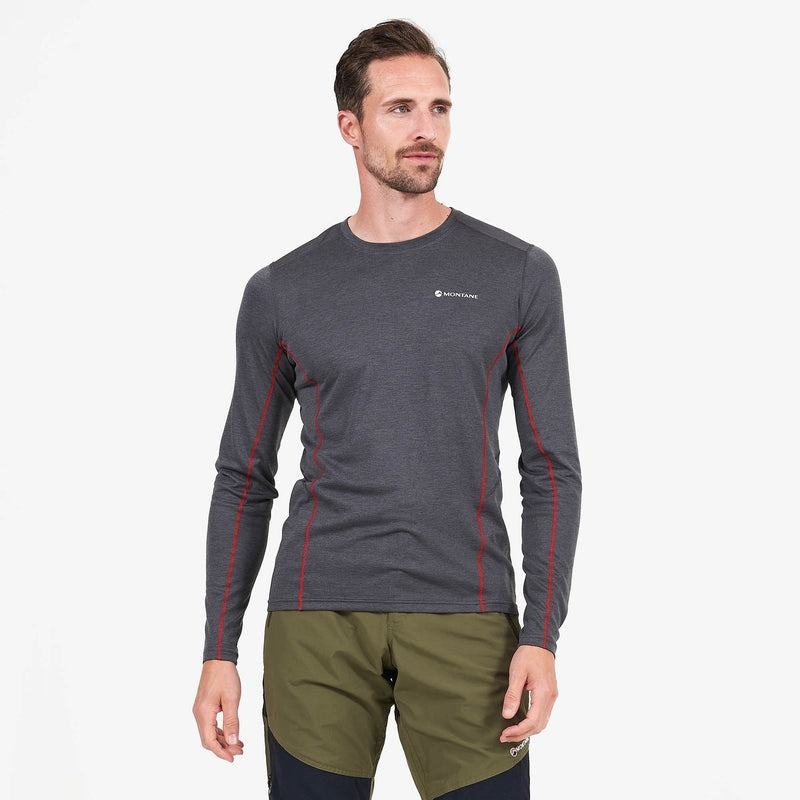 Dark Grey Men's Montane Dart Long Sleeve T Shirts | QMV6870QC