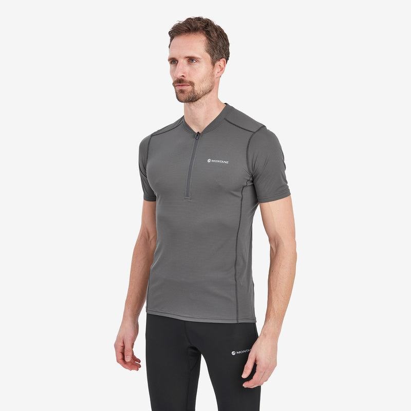 Dark Grey Men's Montane Dart Nano Zip T Shirts | GAF8944BH