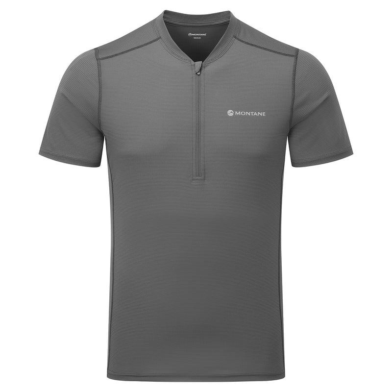 Dark Grey Men\'s Montane Dart Nano Zip T Shirts | GAF8944BH