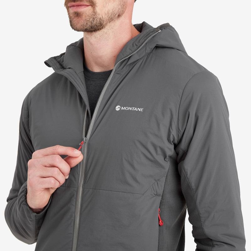 Dark Grey Men's Montane Fireball Lite Hooded Insulated Jackets | IGD455ON