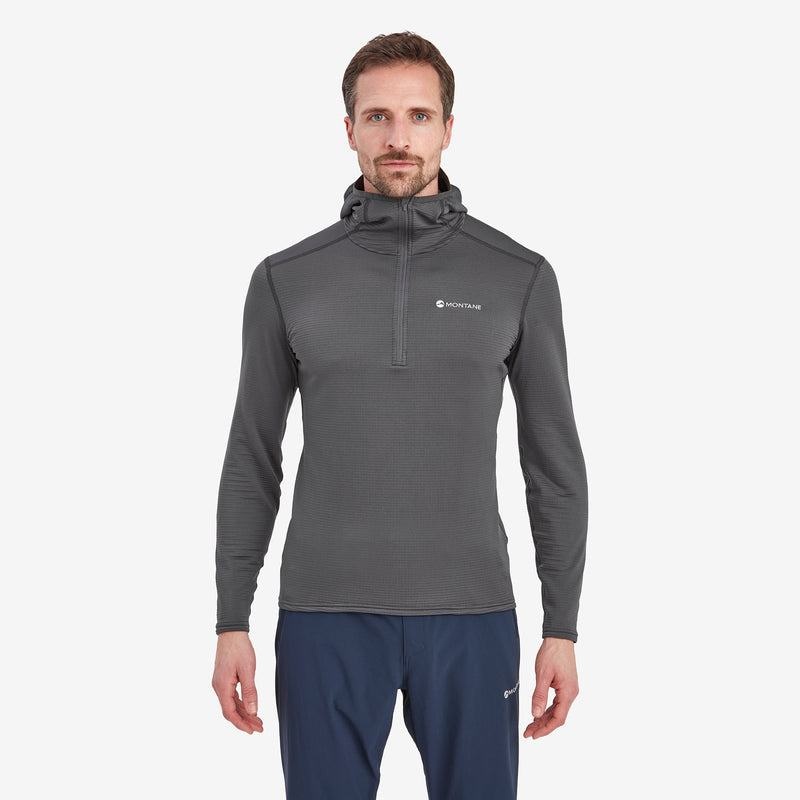 Dark Grey Men's Montane Protium Lite Hooded Pull On Fleece | LCU677PD