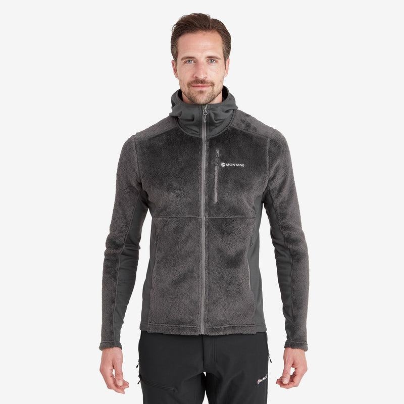 Dark Grey Men's Montane Protium XPD Hooded Fleece Jackets | GML8898BU