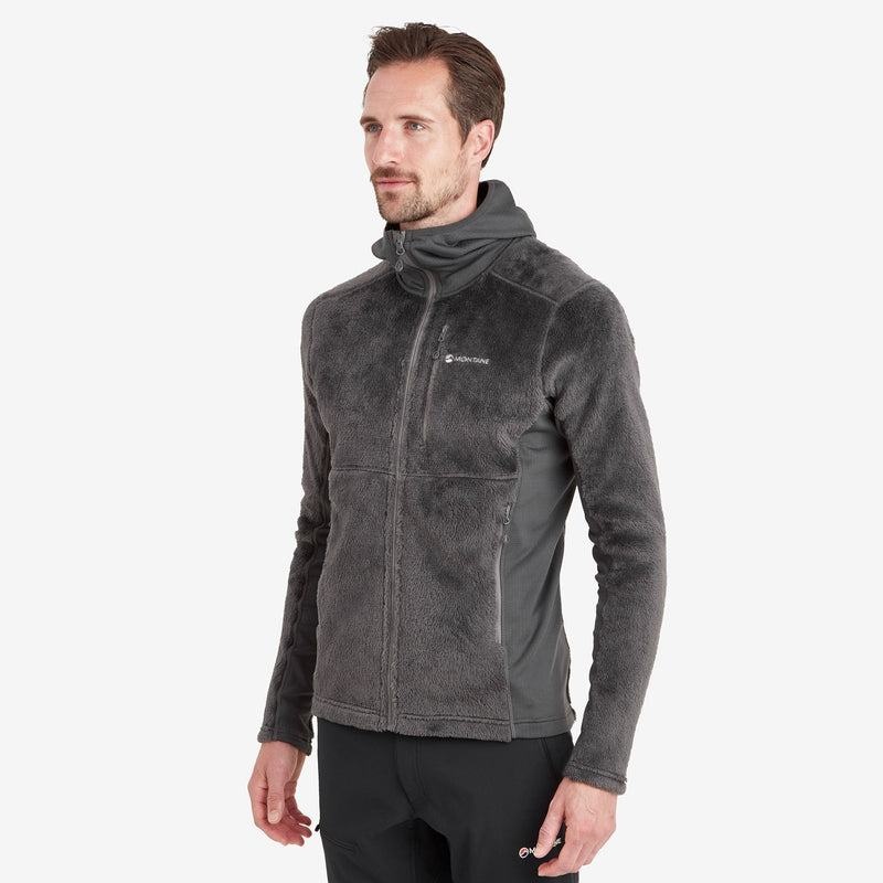 Dark Grey Men's Montane Protium XPD Hooded Fleece Jackets | GML8898BU