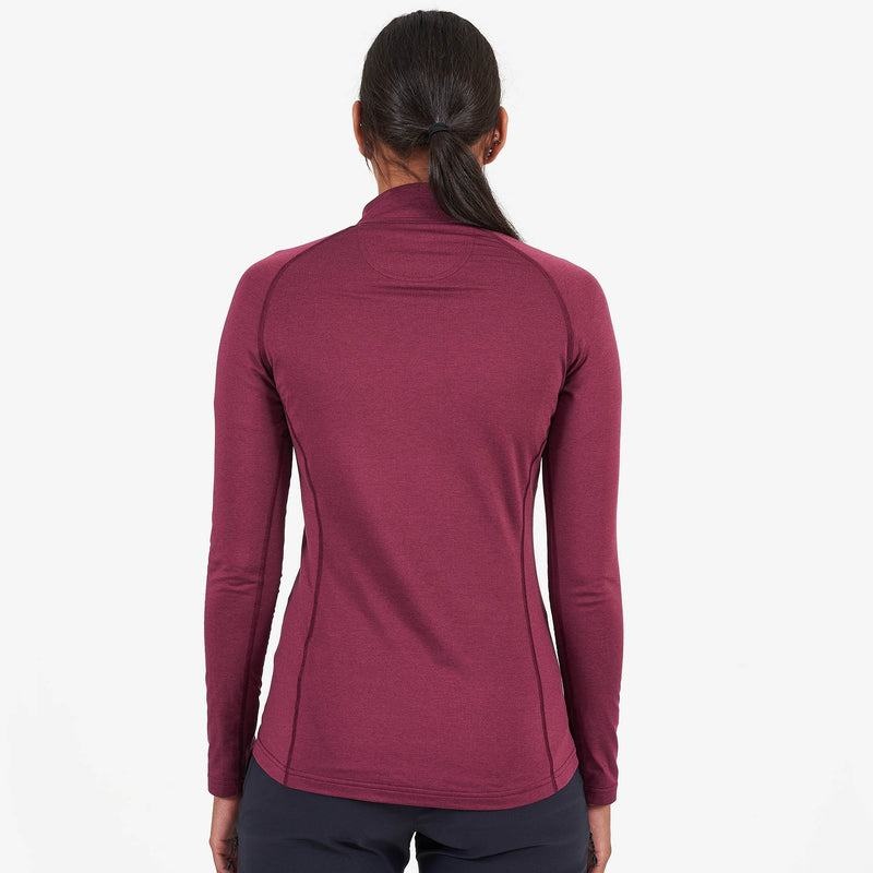 Dark Purple Women's Montane Dart Thermo Zip Neck T Shirts | QXZ9353UP