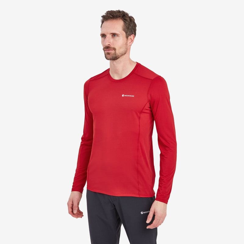 Dark Red Men's Montane Dart Lite Long Sleeve T Shirts | FYD7279KV