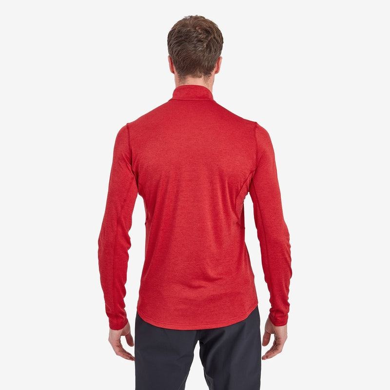 Dark Red Men's Montane Dart Zip Neck T Shirts | IZE7793AF