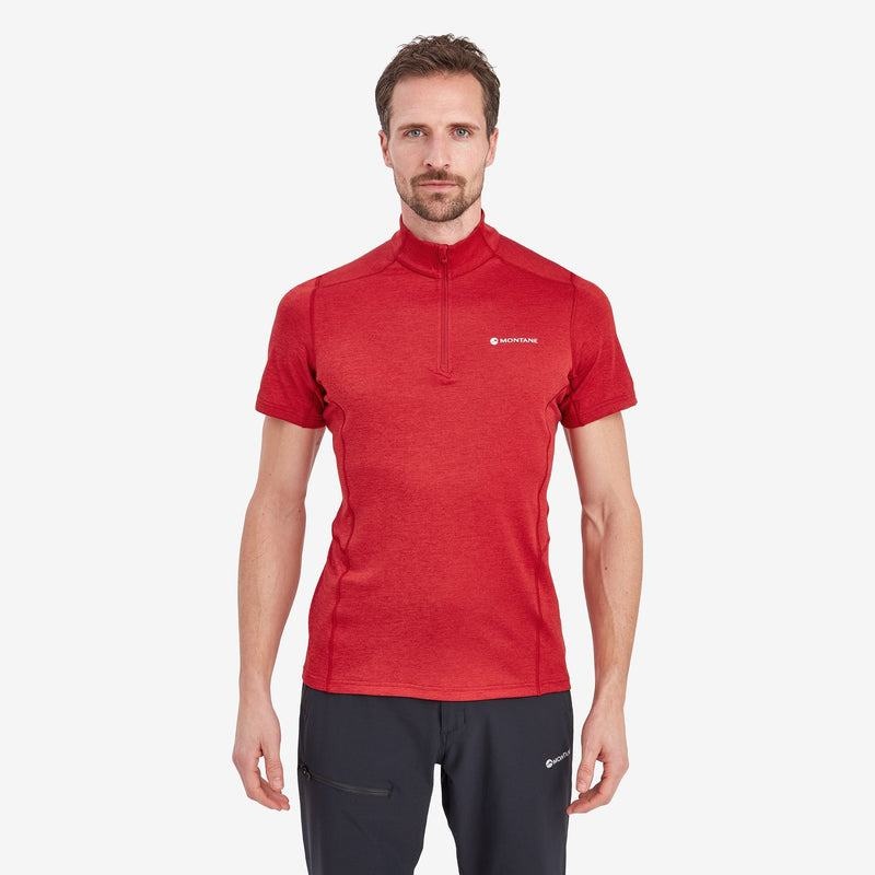 Dark Red Men's Montane Dart Zip T Shirts | ZMG3149VG