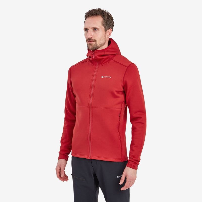 Dark Red Men's Montane Fury Hooded Fleece Jackets | OON4766UG