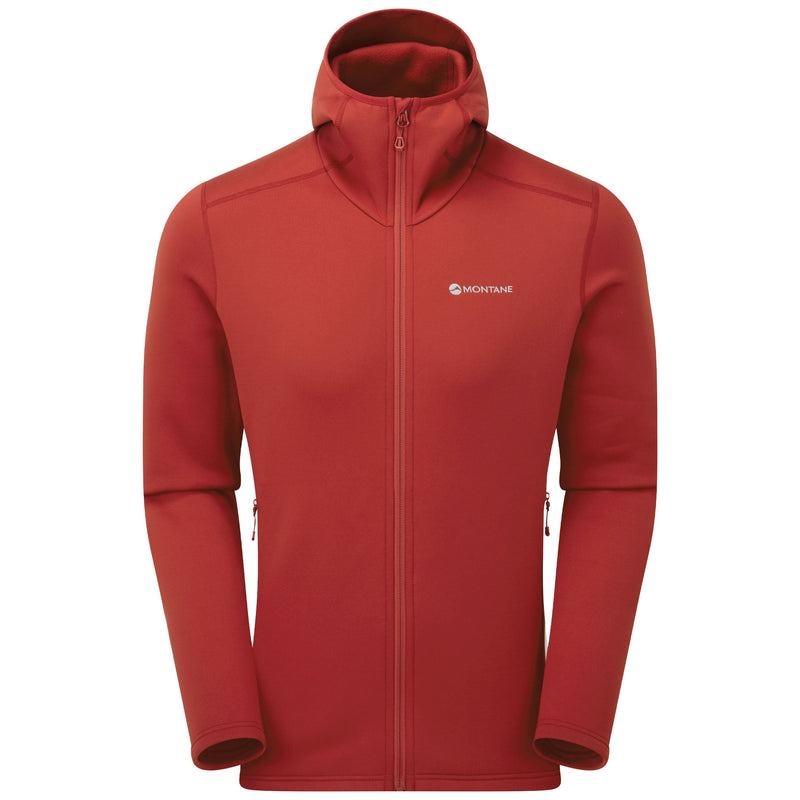 Dark Red Men\'s Montane Fury Hooded Fleece Jackets | OON4766UG