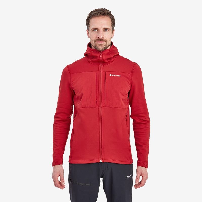 Dark Red Men's Montane Fury XT Hooded Fleece Jackets | FSR3295XV