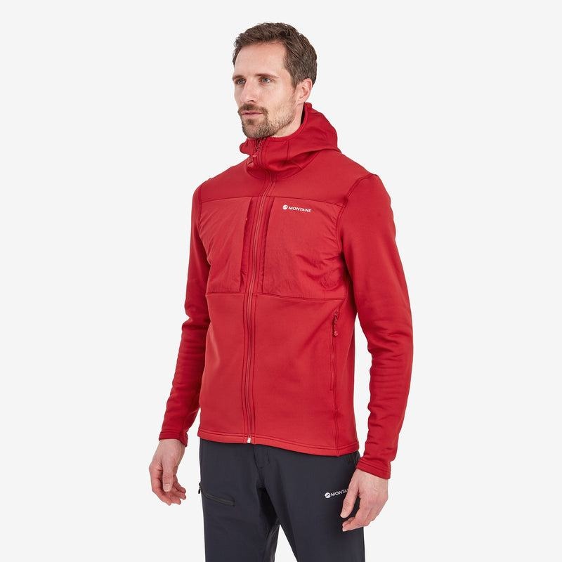 Dark Red Men's Montane Fury XT Hooded Fleece Jackets | FSR3295XV