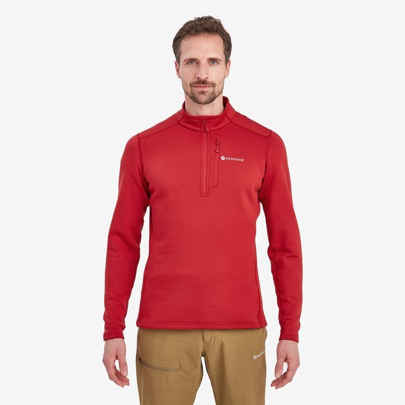 Dark Red Men's Montane Fury Zip Pull-On Fleece | RCI7917QB