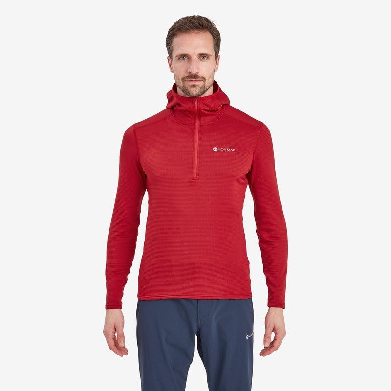 Dark Red Men's Montane Protium Lite Hooded Pull On Fleece | GWC9057UB