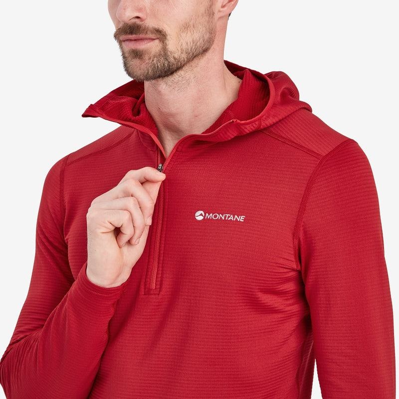 Dark Red Men's Montane Protium Lite Hooded Pull On Fleece | GWC9057UB