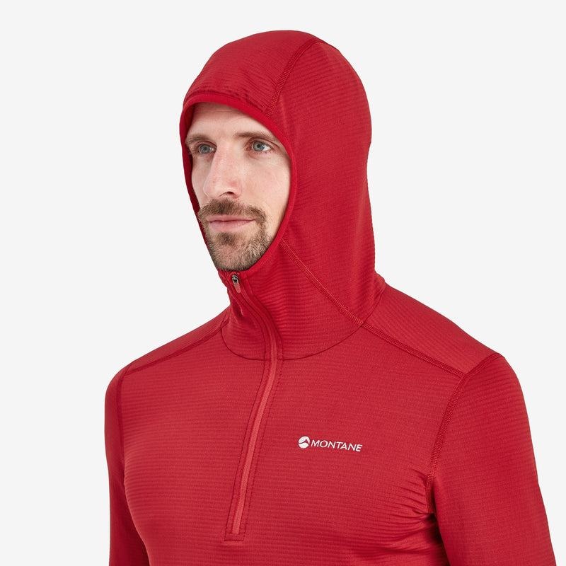 Dark Red Men's Montane Protium Lite Hooded Pull On Fleece | GWC9057UB