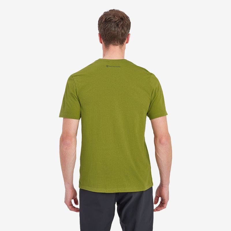 Green Men's Montane Abstract Mountain T Shirts | GAT4197DY