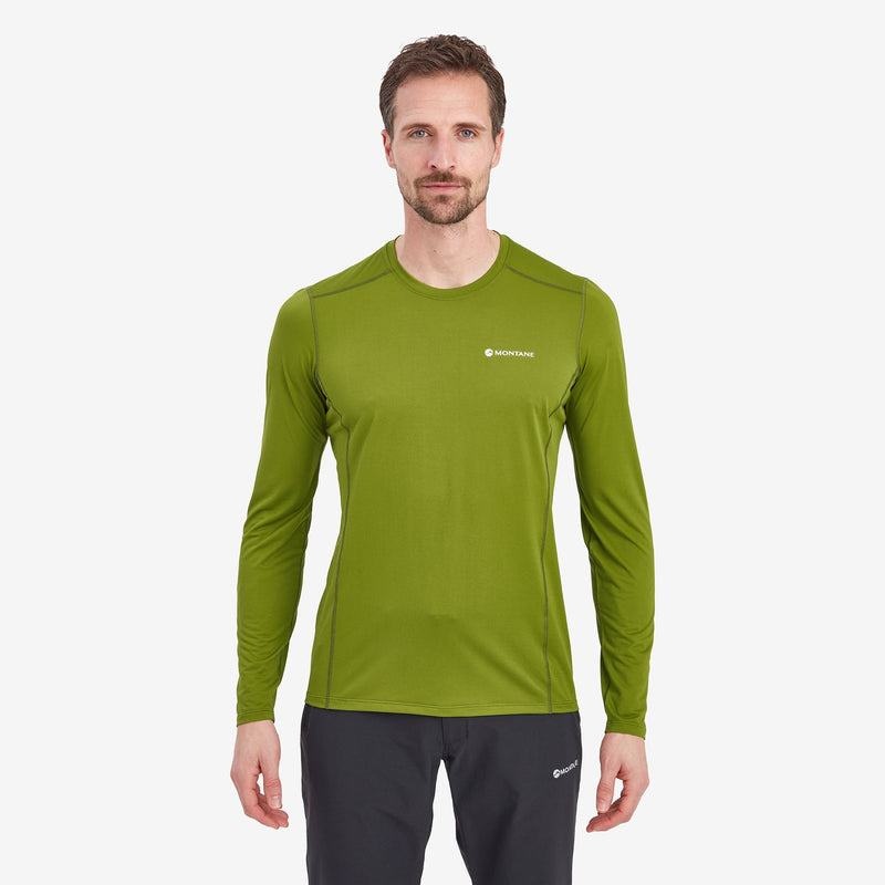 Green Men's Montane Dart Lite Long Sleeve T Shirts | WYA311ZF