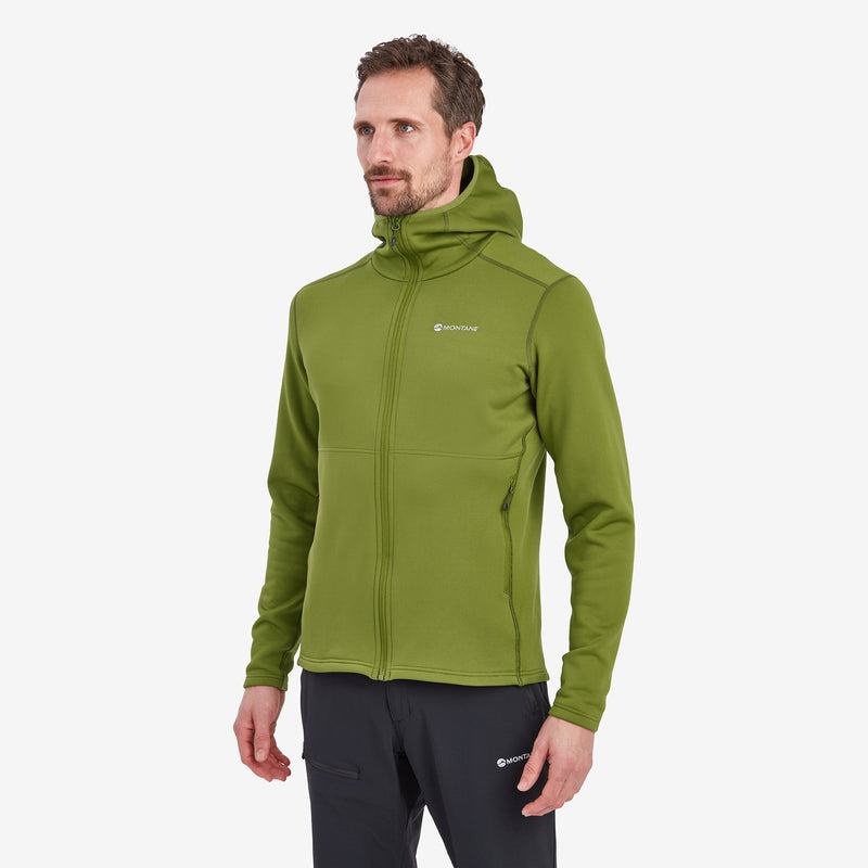 Green Men's Montane Fury Hooded Fleece Jackets | TKP5168ER