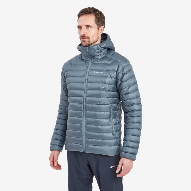 Grey Blue Men's Montane Anti-Freeze Hooded Down Jackets | SDO7926HA