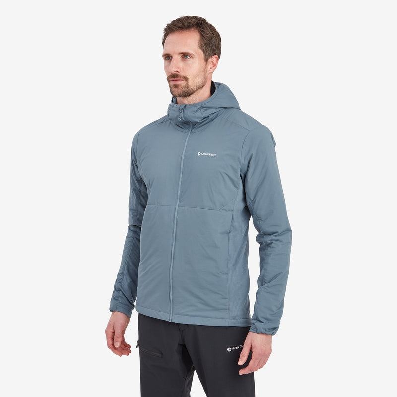 Grey Blue Men's Montane Fireball Lite Hooded Insulated Jackets | NLQ8338HH