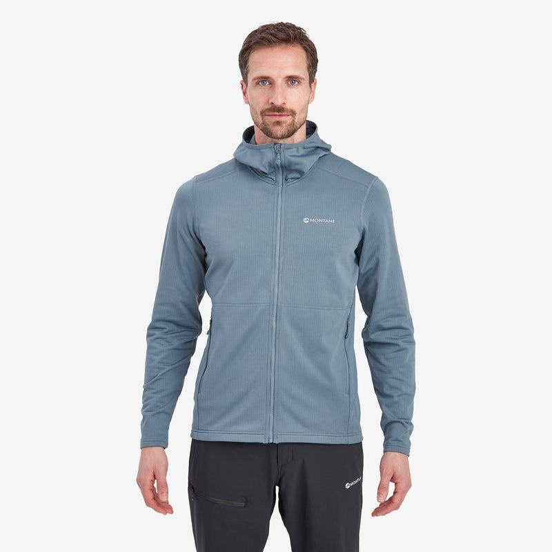 Grey Blue Men's Montane Protium Hooded Fleece Jackets | TBL1520LS